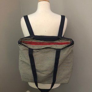 Navy Striped Convertible Tote/Backpack